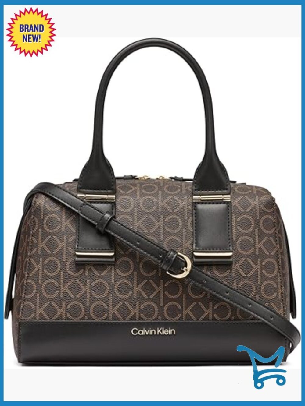 Top Zip Satchel Vegan Leather Crossbody Bag with Interior Pockets